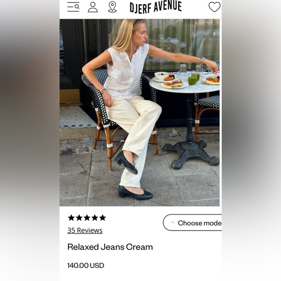 Djerf Avenue Relaxed Cream Jeans - Picture 2 of 6